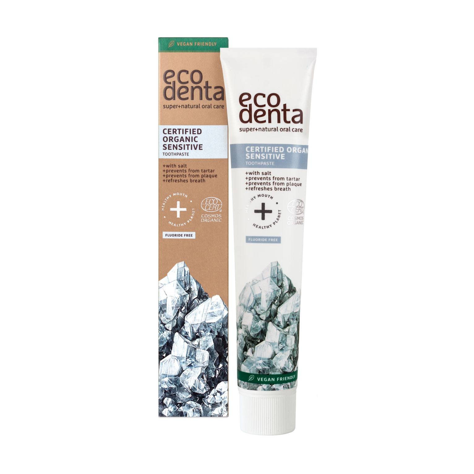 Зубна паста для чутливих зубів Ecodenta Certified Organic Sensitive Toothpaste із сіллю, 75 мл